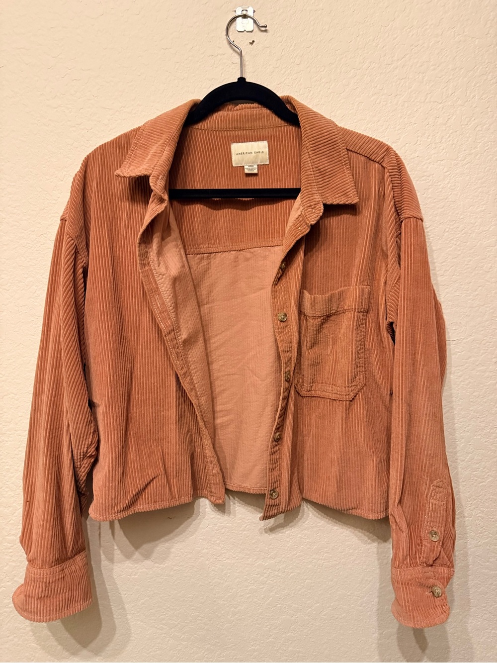 American Eagle Outfitters Cropped Corduroy Jacket - Blush Pink